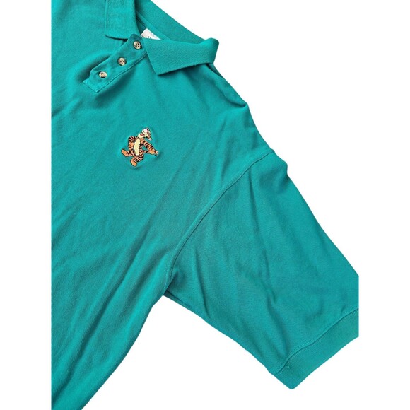 Vintage Disney Store Tigger Winnie the Pooh Mens 2XL Green Polo Shirt - Picture 6 of 10
